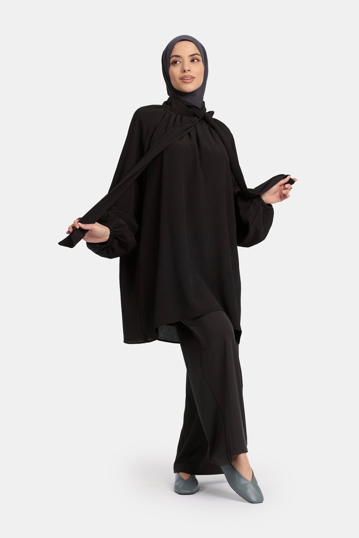 E - Y26 Bishop Sleeve Abaya - AZALI